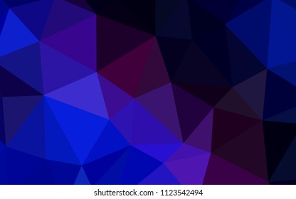 Dark Pink, Blue vector triangle mosaic template. Elegant bright polygonal illustration with gradient. Polygonal design for your web site.