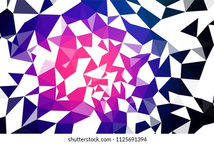 Dark Pink, Blue vector triangle mosaic cover. Creative geometric illustration in Origami style with gradient. Template for cell phone's backgrounds.