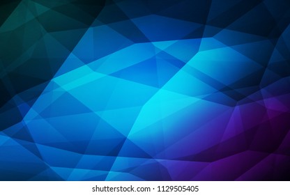 Dark Pink, Blue vector triangle mosaic template. Colorful abstract illustration with triangles. Brand new design for your business.