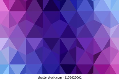 Dark Pink, Blue vector triangle mosaic texture. Modern abstract illustration with triangles. Triangular pattern for your design.
