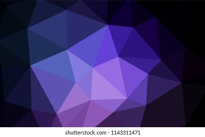 Dark Pink, Blue vector triangle mosaic template. Glitter abstract illustration with an elegant triangles. Triangular pattern for your design.