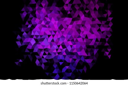 Dark Pink, Blue vector triangle mosaic background. Triangular geometric sample with gradient.  Brand new design for your business.