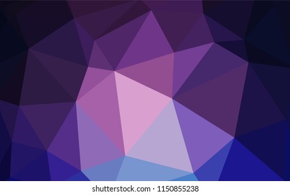 Dark Pink, Blue vector triangle mosaic cover. Colorful illustration in abstract style with triangles. Triangular pattern for your design.