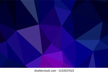 Dark Pink, Blue vector triangle mosaic template. Glitter abstract illustration with an elegant triangles. A new texture for your web site.