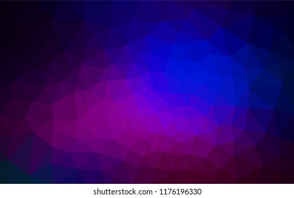 Dark Pink, Blue vector triangle mosaic cover. Modern abstract illustration with triangles. A completely new design for your leaflet.