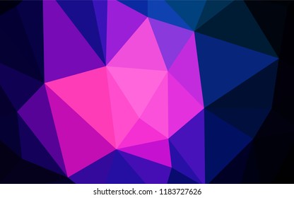 Dark Pink, Blue vector triangle mosaic template. Creative illustration in halftone style with triangles. New template for your brand book.