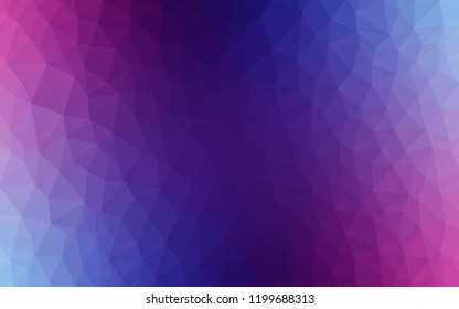 Dark Pink, Blue vector triangle mosaic template. Colorful abstract illustration with triangles. Best triangular design for your business.