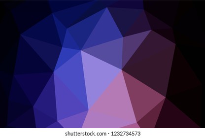 Dark Pink, Blue vector triangle mosaic texture. Elegant bright polygonal illustration with gradient. Template for cell phone's backgrounds.