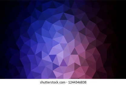 Dark Pink, Blue vector triangle mosaic texture. Geometric illustration in Origami style with gradient.  Brand new design for your business.