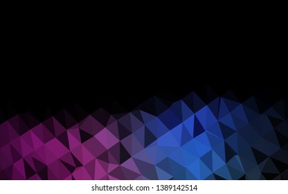 Dark Pink, Blue vector triangle mosaic template. Colorful illustration in Origami style with gradient.  Template for your brand book.