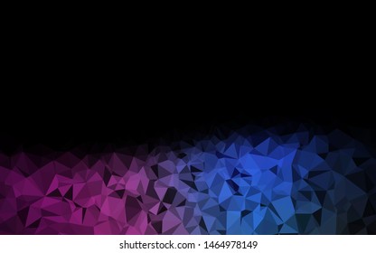 Dark Pink, Blue vector triangle mosaic template. Brand new colorful illustration in with gradient. Polygonal design for your web site.