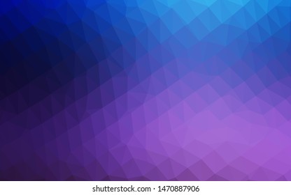 Dark Pink, Blue vector triangle mosaic template. Triangular geometric sample with gradient.  Triangular pattern for your business design.