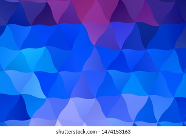 Dark Pink, Blue vector triangle mosaic texture. Geometric illustration in Origami style with gradient.  Brand new style for your business design.