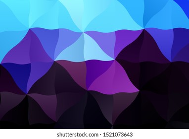 Dark Pink, Blue vector triangle mosaic template. Colorful abstract illustration with triangles. A completely new design for your leaflet.