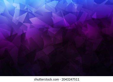 Dark Pink, Blue vector triangle mosaic template. Polygonal abstract illustration with gradient. Brand new design for your business.