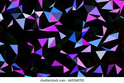 Dark Pink, Blue vector triangle mosaic template. Geometric illustration in Origami style with gradient.  Brand-new style for your business design.