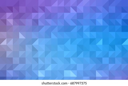 Dark Pink, Blue vector triangle mosaic template. Shining illustration, which consist of triangles. The textured pattern can be used for background.