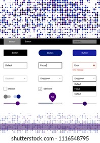 Dark Pink, Blue vector ui kit with dots. Decorative ui kit design in abstract style with colorful dots. Beautiful layout for websites, landing pages.