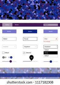 Dark Pink, Blue vector ui ux kit with circles. Beautiful ui ux kit with colorful dots in its header. Beautiful layout for websites, landing pages.