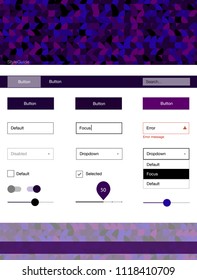 Dark Pink, Blue vector ui ux kit with circles. Colorful Style guide with circles on abstract background. Modern template for your landing page.