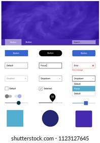 Dark Pink, Blue vector ui ux kit with space stars. Decorative ui kit design in abstract style with colorful sky. This sample is for your landing page.