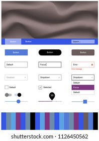 Dark Pink, Blue vector ui kit with bubble shapes. Colorful abstract illustration with gradient lines. This sample is for your landing page.