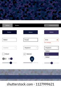 Dark Pink, Blue vector ui ux kit with circles. Web ui kit with abstract gradient circles in its header. This template you can use for landing pages.