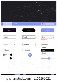 Dark Pink, Blue vector ui ux kit in triangular style with circles. Ui kit design in abstract style with colorful crystals, circles. This template you can use for landing pages.