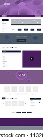 Dark Pink, Blue vector ui ux kit with lines, ovals. Shining curly illustration in marble style with gradient. This template you can use for websites.