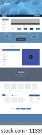 Dark Pink, Blue vector ui ux kit with lines, ovals. Colorful abstract illustration with gradient lines. This template you can use for landing pages.