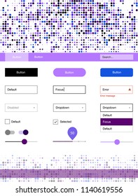 Dark Pink, Blue vector ui ux kit with circles. Decorative ui kit design in abstract style with colorful dots. This template you can use for landing pages.