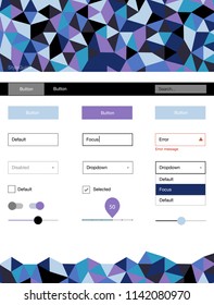 Dark Pink, Blue vector ui ux kit in triangular style. Decorative ui kit design in abstract style with colorful crystals. This template you can use for landing pages.