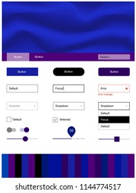 Dark Pink, Blue vector ui ux kit with lines, ovals. Colorful abstract illustration with gradient lines. Simple colorful design for websites.