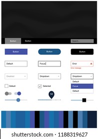 Dark Pink, Blue vector ui ux kit with lines, ovals. Shining curly illustration in marble style with gradient. Beautiful layout for websites, landing pages.