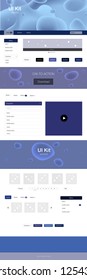 Dark Pink, Blue vector ui ux kit with lines, ovals. Glitter abstract illustration with blurred bubble shapes.. This template you can use for websites.