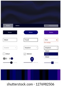 Dark Pink, Blue vector ui kit with bubble shapes. Shining curly illustration in marble style with gradient. Modern template for your landing page.