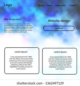 Dark Pink, Blue vector ui ux kit with space stars. Web ui kit with abstract gradient clouds in its header. Beautiful layout for websites, landing pages.