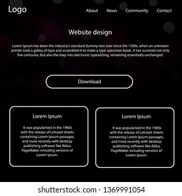 Dark Pink, Blue vector ui ux kit with space stars. Modern Style guide with colorful gradient sky in its header. This template you can use for landing pages.