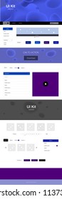 Dark Pink, Blue vector web ui kit with lamp shapes. Colorful illustration in abstract memphis style with gradient. This template you can use for websites.
