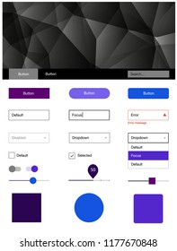Dark Pink, Blue vector web ui kit in polygonal style. Decorative ui kit design in abstract style with colorful crystals. Simple colorful design for websites.
