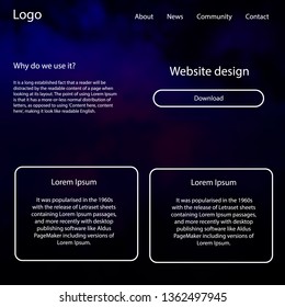 Dark Pink, Blue vector web ui kit with nebula stars. Decorative ui kit design in abstract style with colorful sky. Beautiful layout for websites, landing pages.