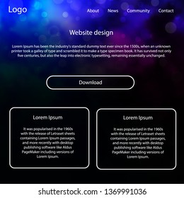 Dark Pink, Blue vector web ui kit with nebula stars. Decorative ui kit design in abstract style with colorful sky. Modern template for your landing page.
