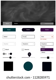 Dark Pink, Blue vector wireframe kit with galaxy stars. Modern Style guide with colorful gradient sky in its header. This template you can use for websites.