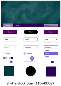 Dark Pink, Blue vector wireframe kit with galaxy stars. Modern Style guide with colorful gradient sky in its header. Beautiful layout for websites, landing pages.