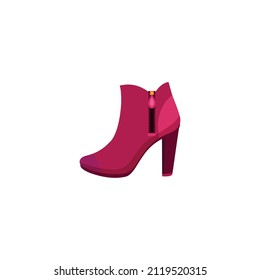 Dark pink boots. This fashion-themed vector illustration can use for icons, logos, stickers, patches, labels, signs, badges, certificates, or flayer decorations.