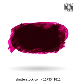 Dark pink brush stroke and texture. Grunge vector abstract hand - painted element. Underline and border design.
