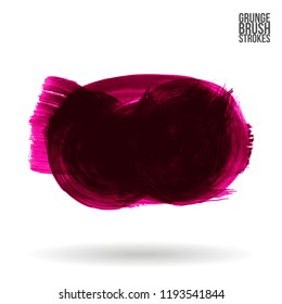 Dark pink brush stroke and texture. Grunge vector abstract hand - painted element. Underline and border design.
