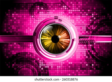 Dark pink color Light Abstract Technology background for computer graphic website internet. circuit. orange eye. pixel