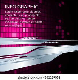 Dark pink color Light Abstract Technology background for computer graphic website internet business. pixel. Tables, mosaic. silver. text box. label. card. banner