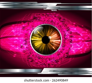 dark pink color Light Abstract Technology background for computer graphic website internet and business. circuit. silver background. orange eye